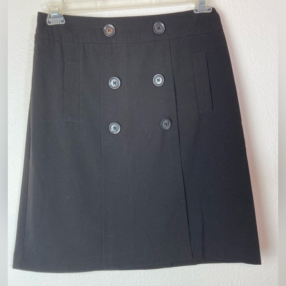 Academe perfect NWOT black sailor nautical button skirt so chic just perfect
